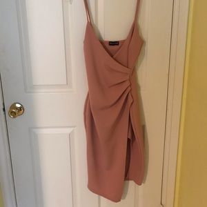PrettyLittleThing pink crepe dress